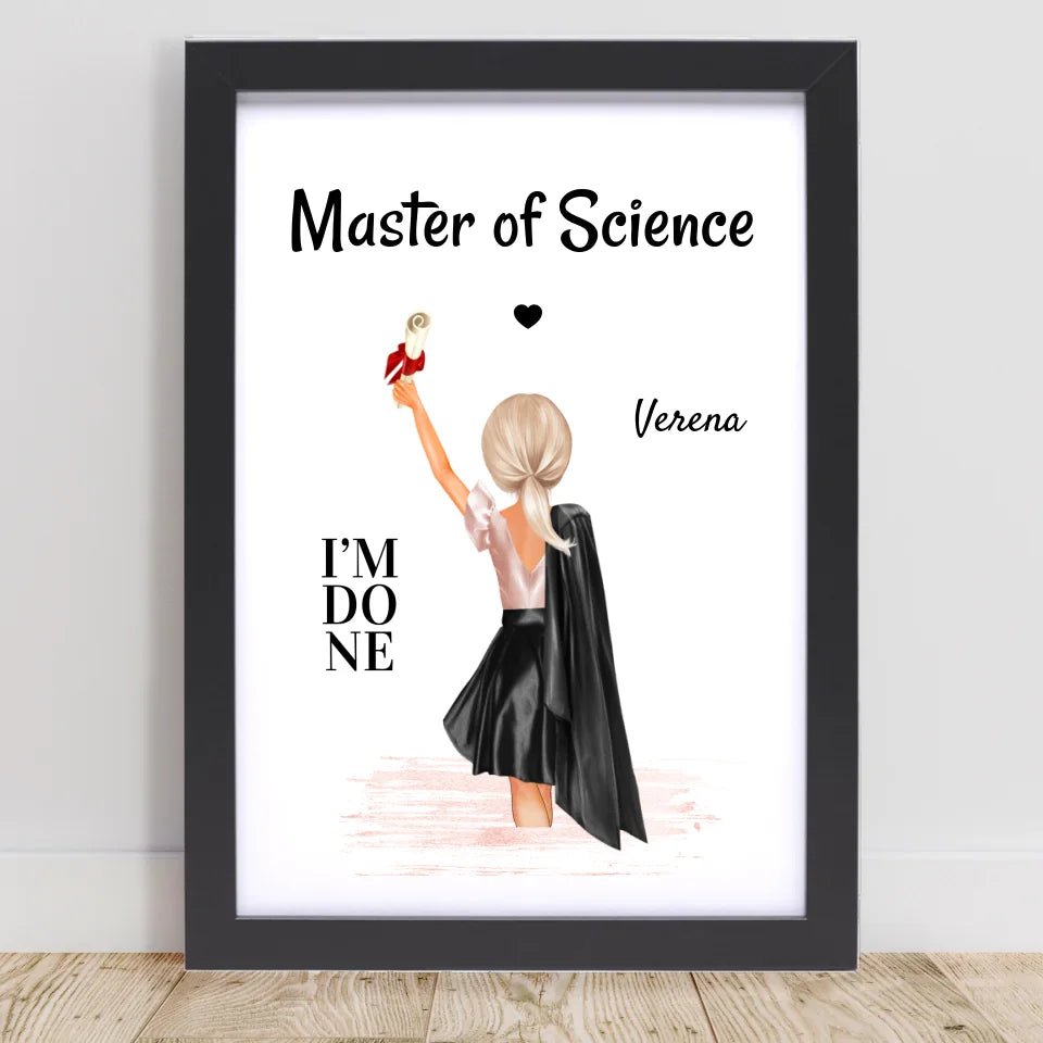 Master Abschluss Poster & Bild Geschenke personalisiert - Cantty