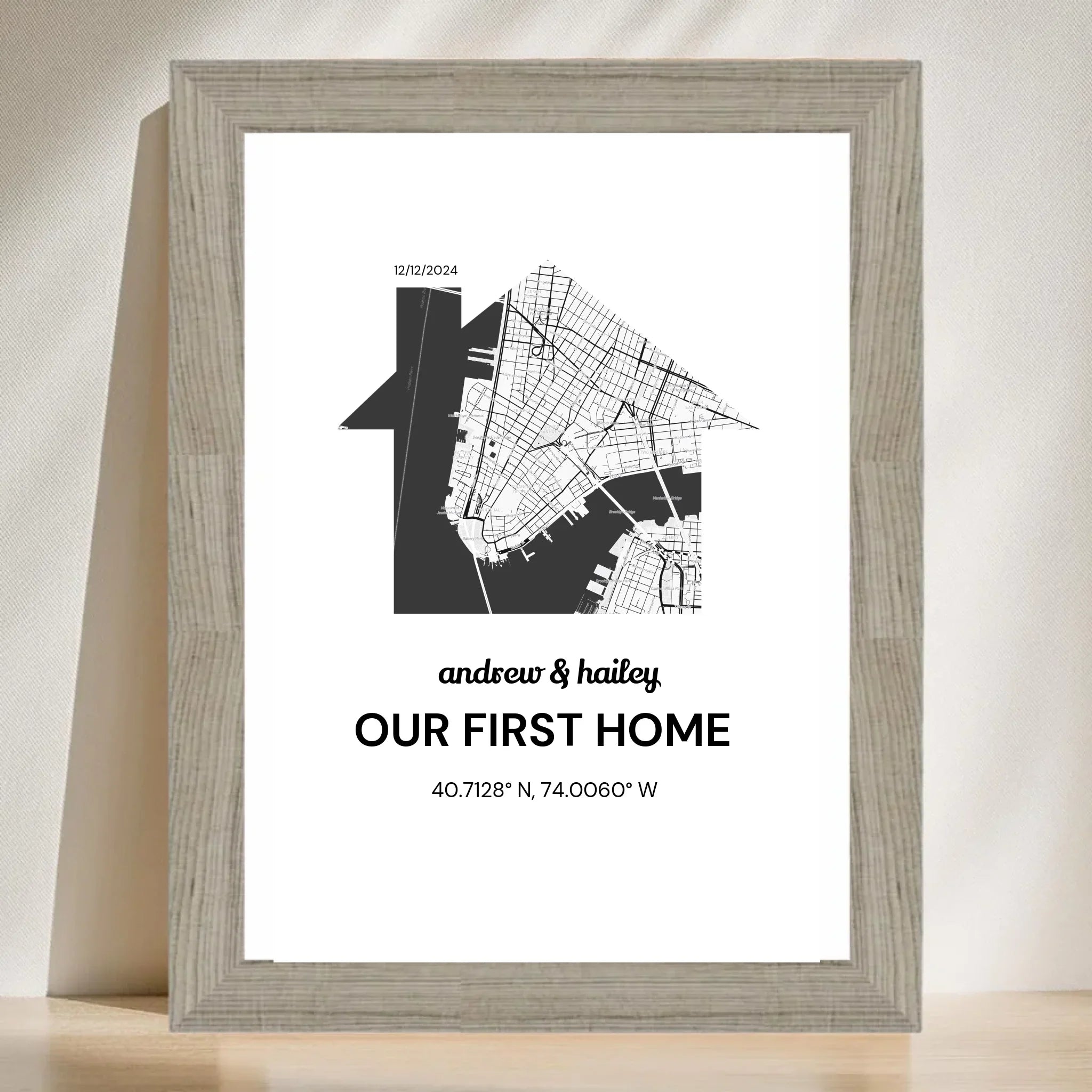 Koordinaten Map Straßenkarte Poster Geschenke personalisiert - Cantty