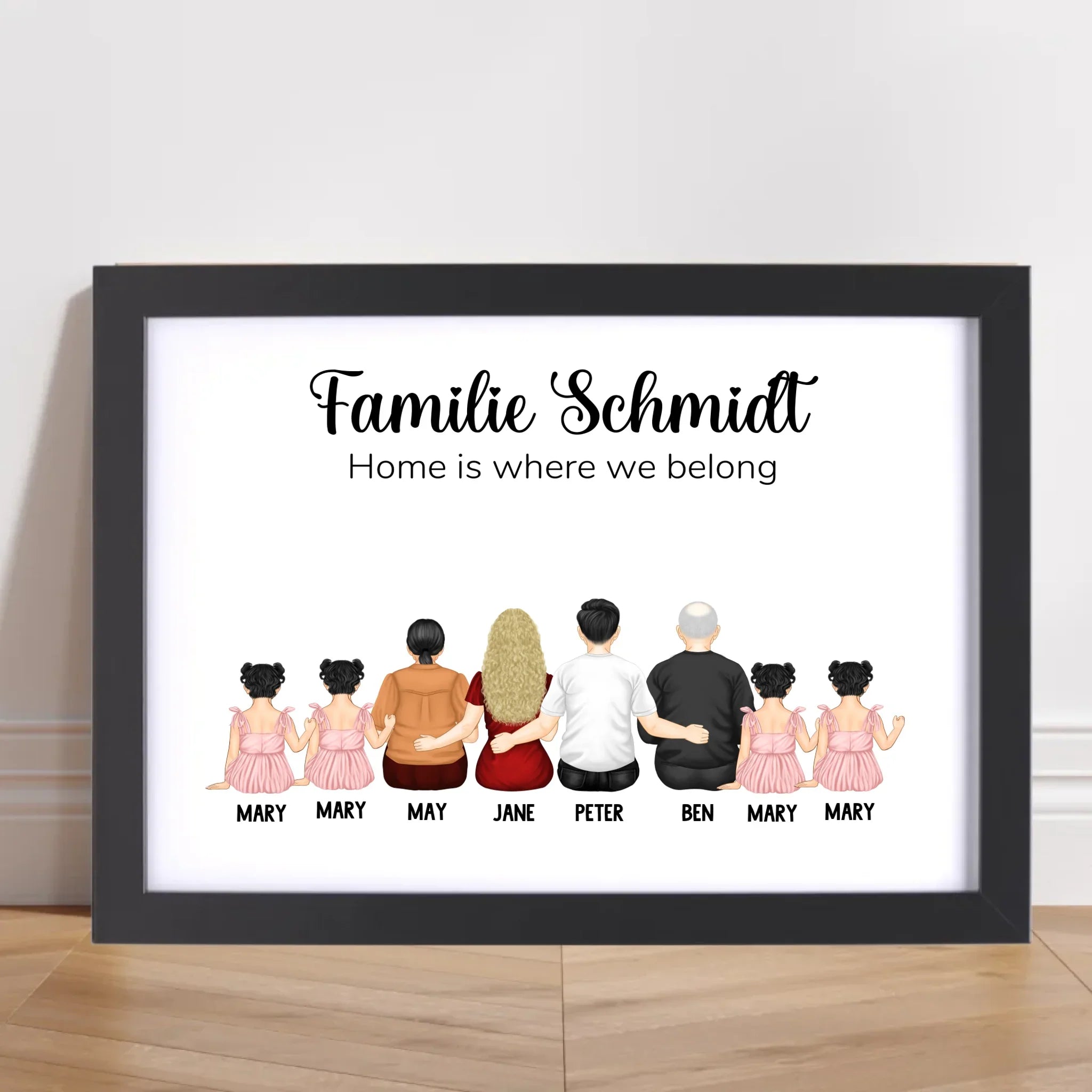 Familie Poster personalisiert Geschenke mit Name & Spruch - Cantty