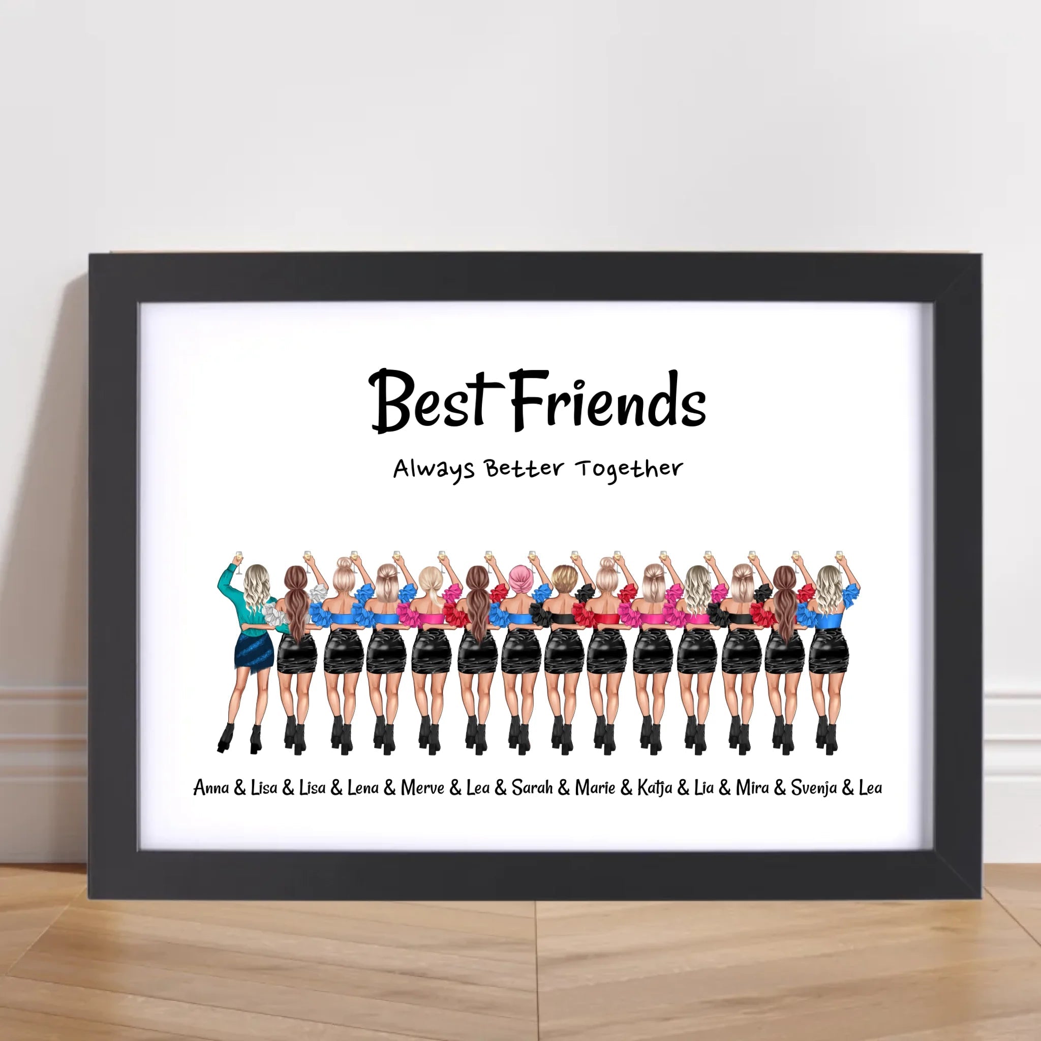 14 Freundinnen Geschenk personalisiert Frauen Poster mit Spruch - Cantty