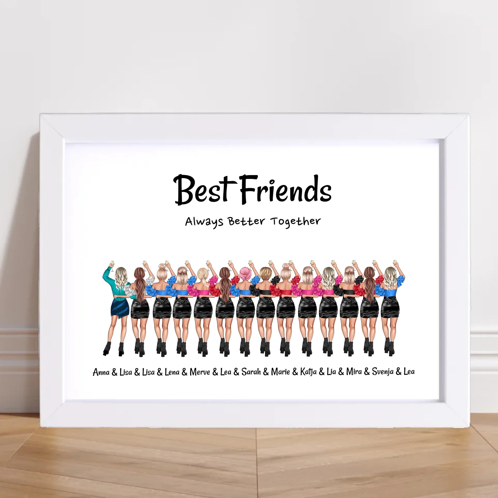 14 Freundinnen Geschenk personalisiert Frauen Poster mit Spruch - Cantty