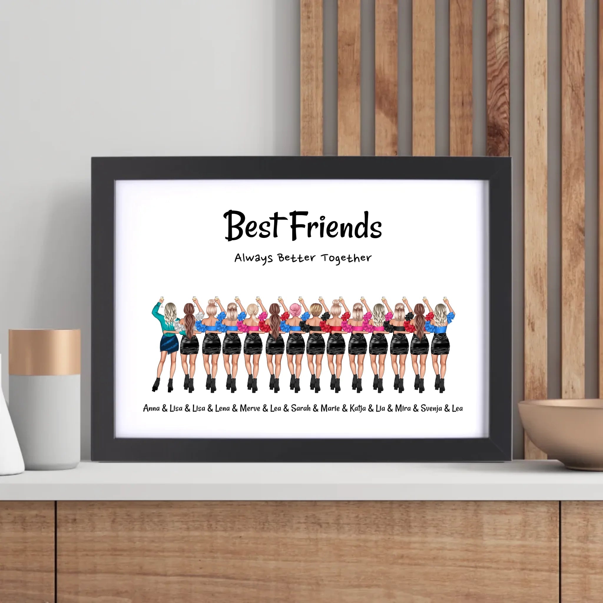 14 Freundinnen Geschenk personalisiert Frauen Poster mit Spruch - Cantty