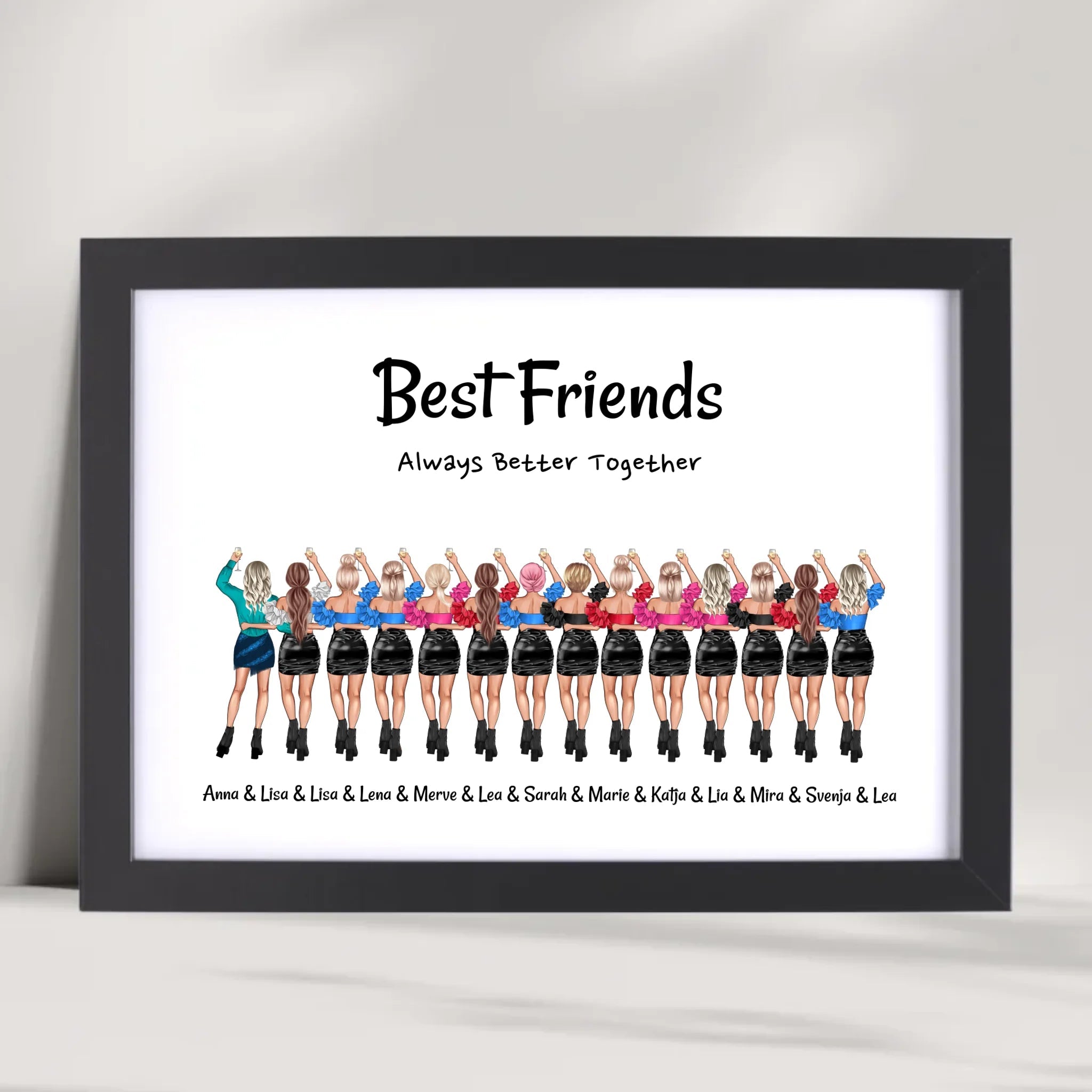 14 Freundinnen Geschenk personalisiert Frauen Poster mit Spruch - Cantty