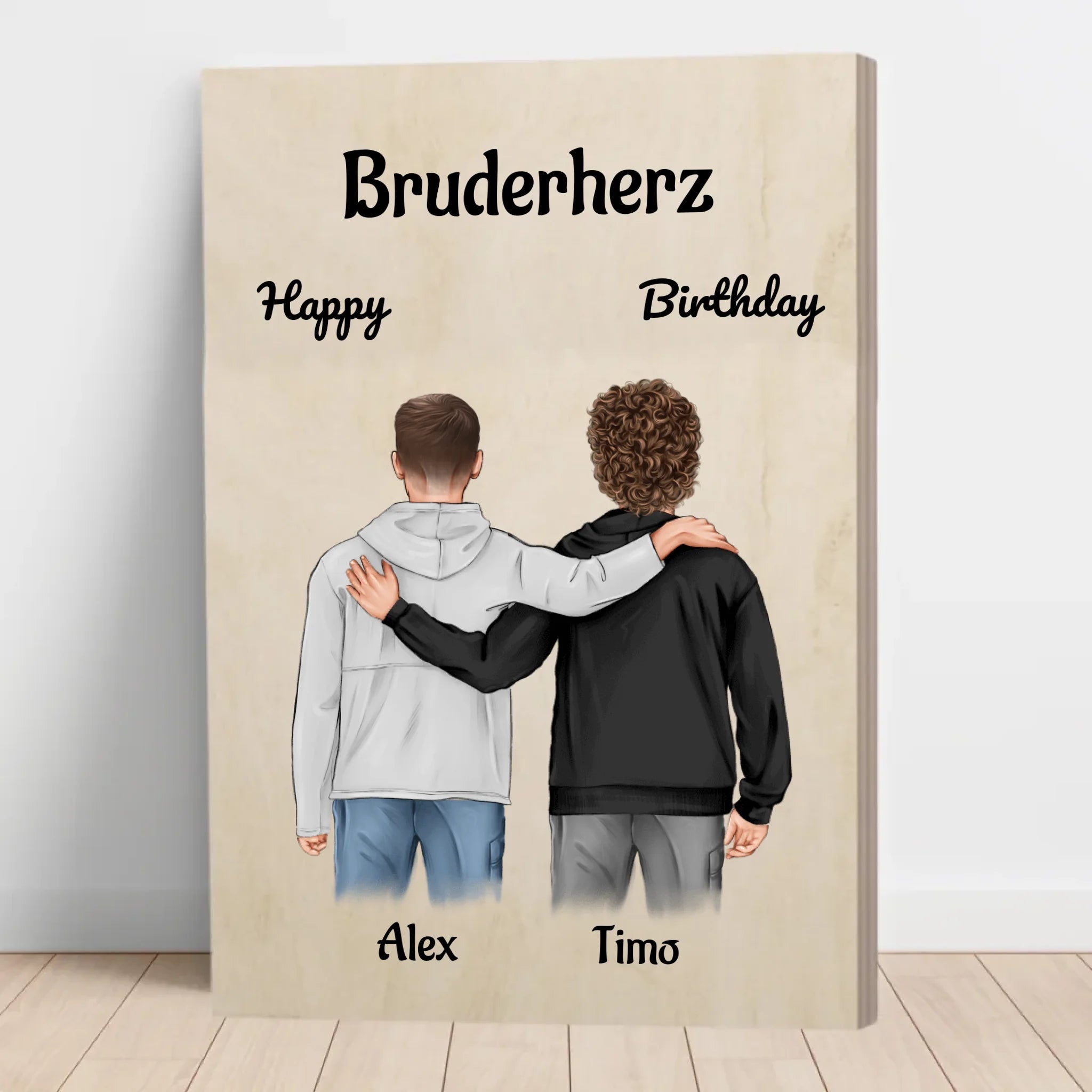 2 Brüder Umarmt Bild persönliches Geschenk - Cantty