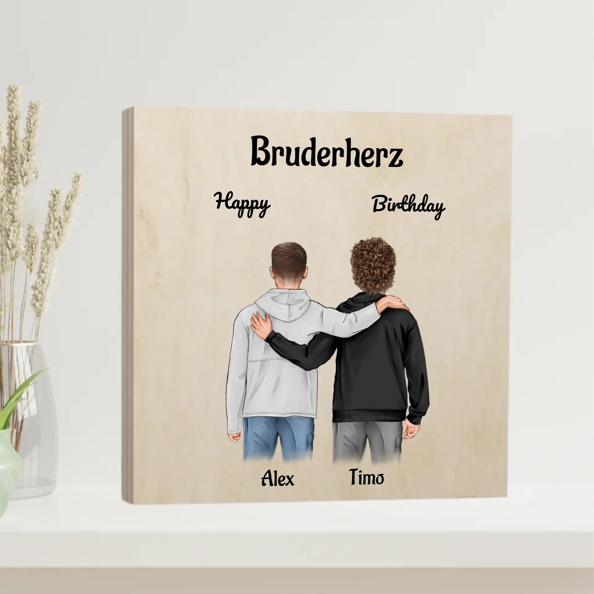 2 Brüder Umarmt Bild persönliches Geschenk - Cantty