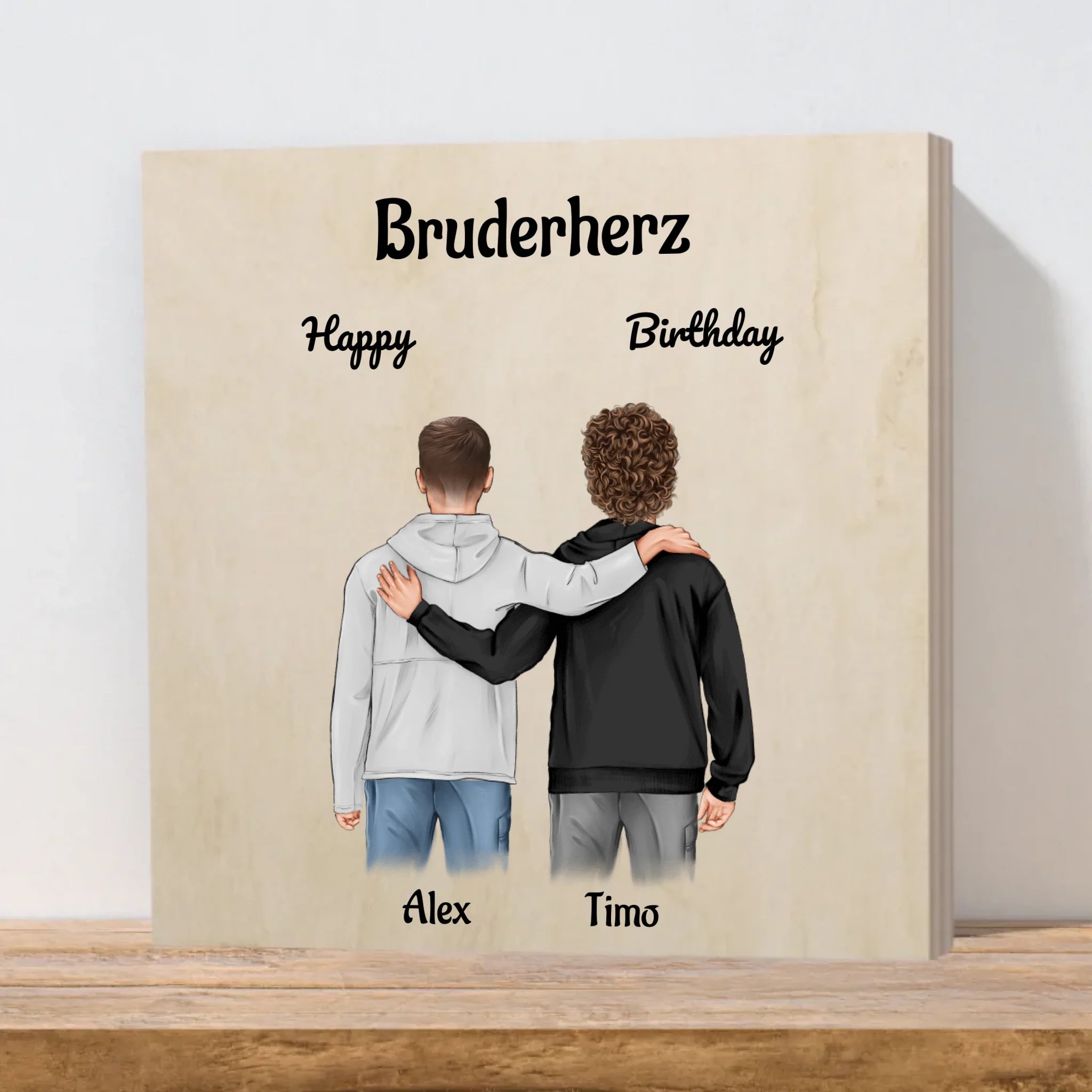 2 Brüder Umarmt Bild persönliches Geschenk - Cantty