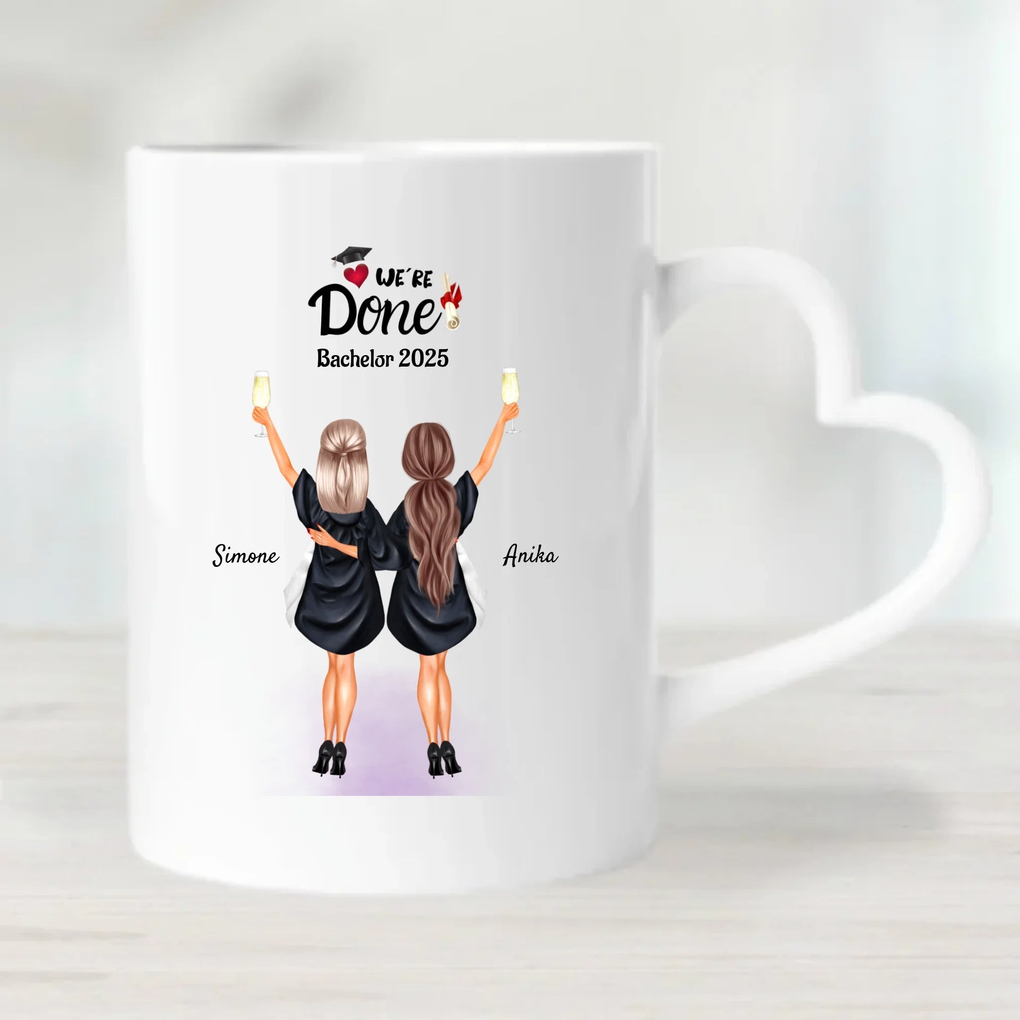 2 Freundin Bachelor Master Abitur Abschluss Tasse personalisiert - Cantty
