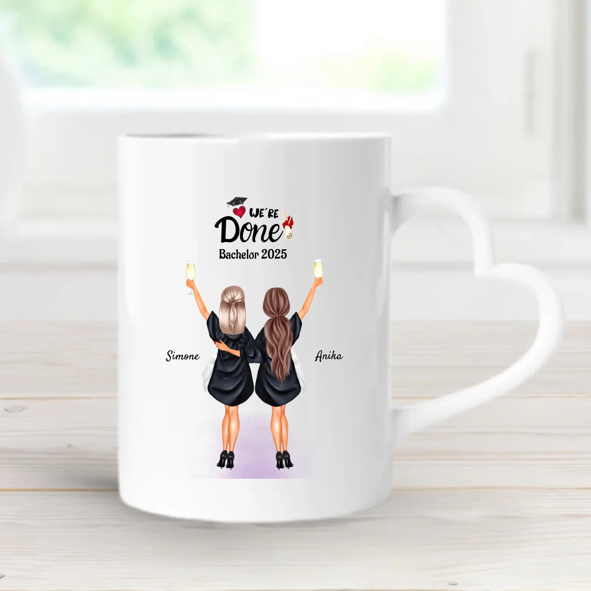 2 Freundin Bachelor Master Abitur Abschluss Tasse personalisiert - Cantty
