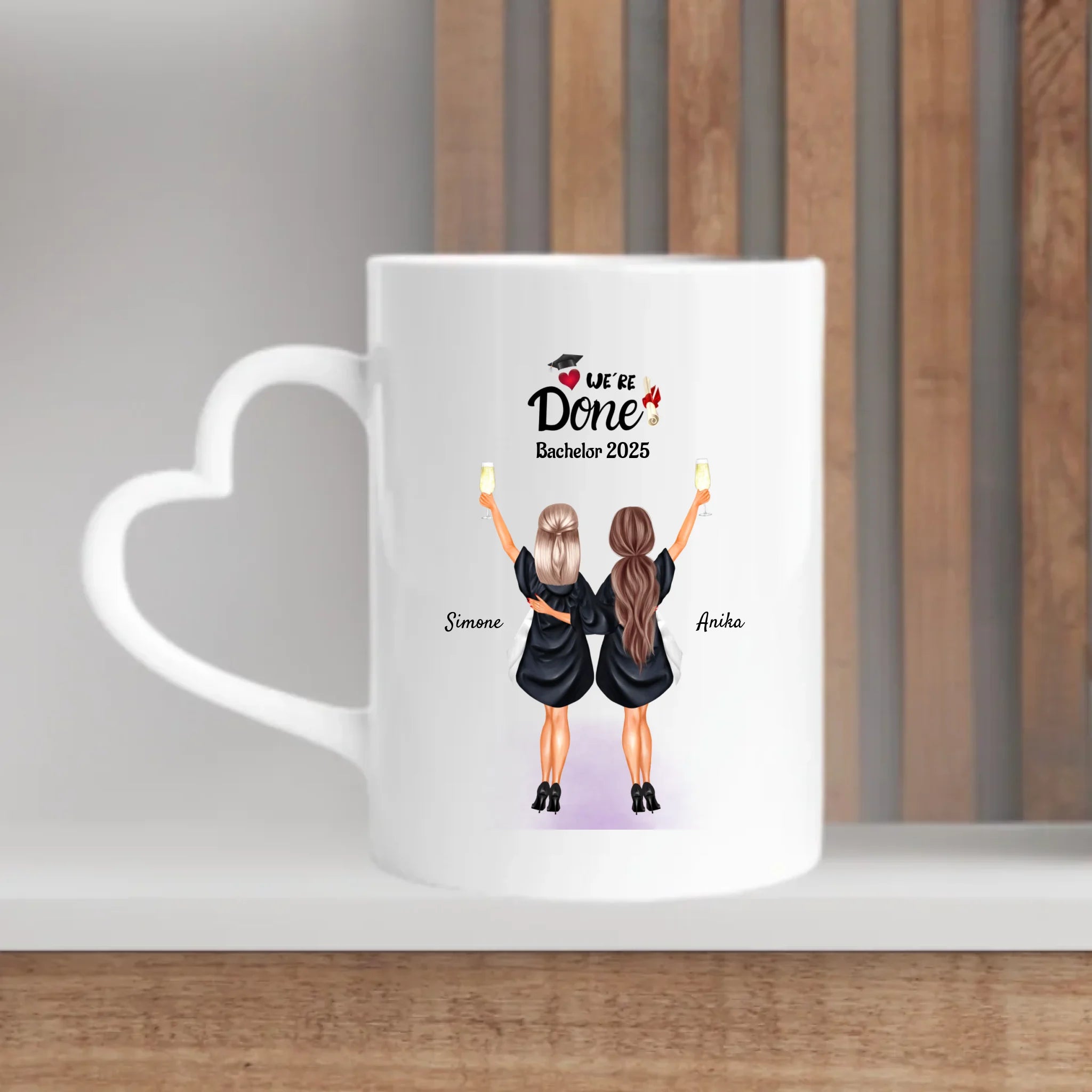 2 Freundin Bachelor Master Abitur Abschluss Tasse personalisiert - Cantty
