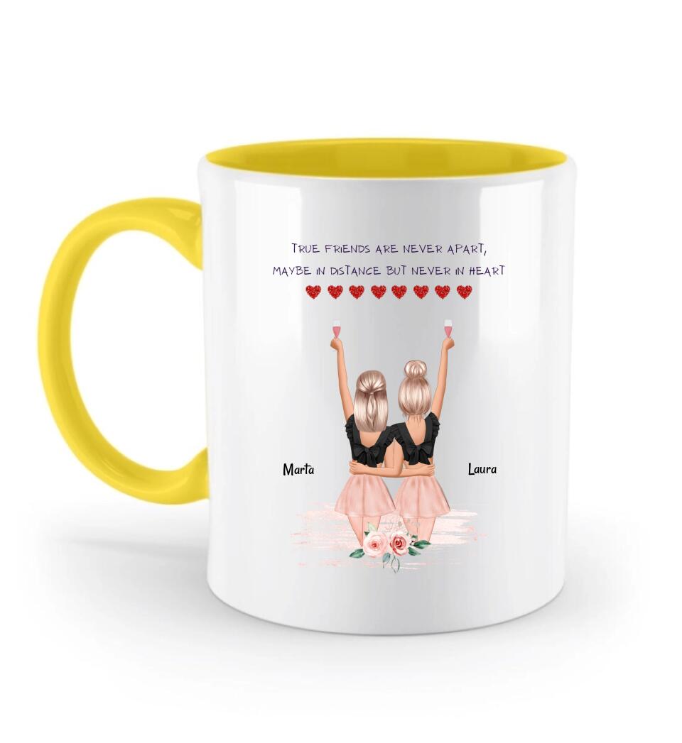 2 Freundinnen Tasse Geschenk mit Namen & Spruch - Cantty