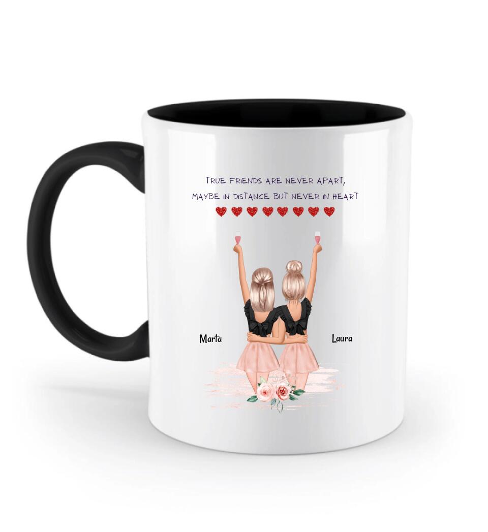2 Freundinnen Tasse Geschenk mit Namen & Spruch - Cantty