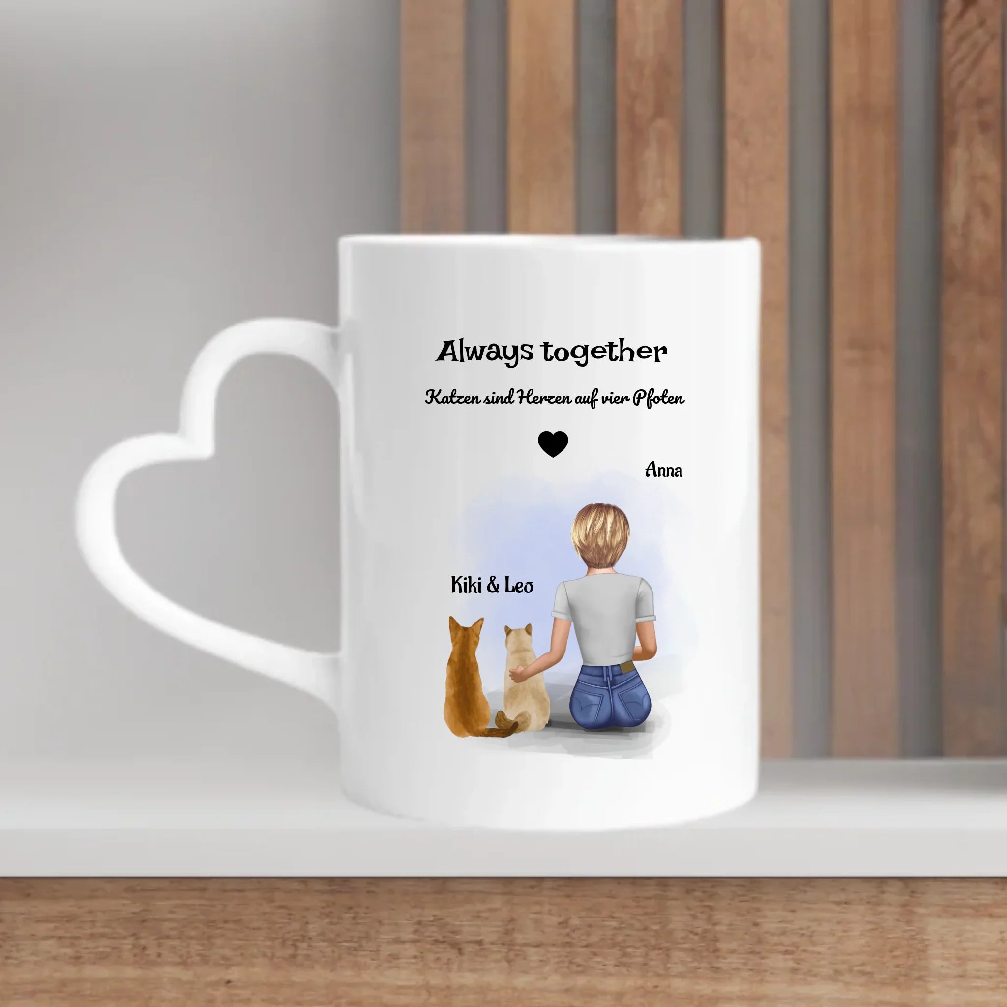 2 Katzen Bild Tasse für Mädchen - Cantty
