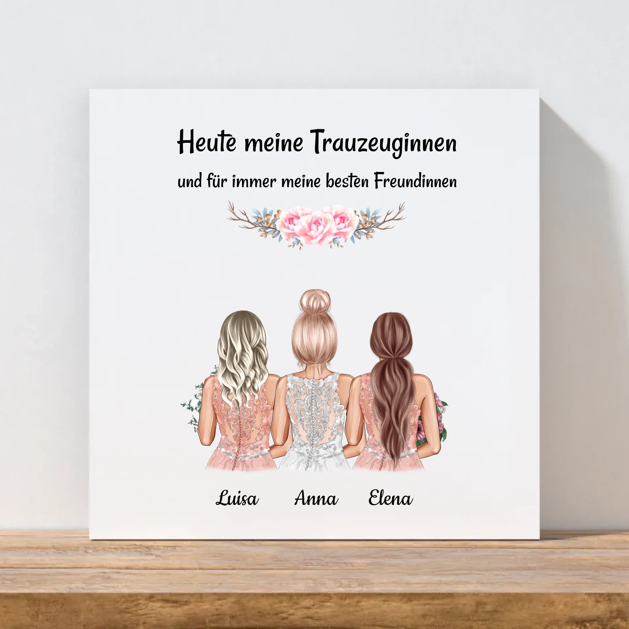 2 Trauzeuginnen Dankeschön Geschenk Leinwand Bild - Cantty