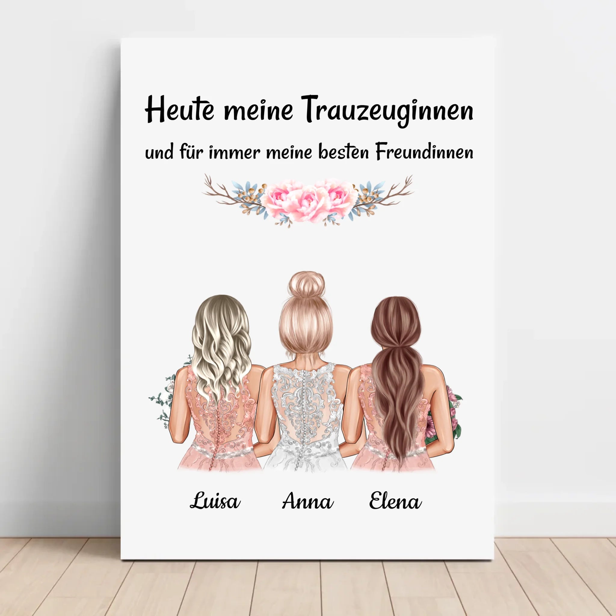 2 Trauzeuginnen Dankeschön Geschenk Leinwand Bild - Cantty
