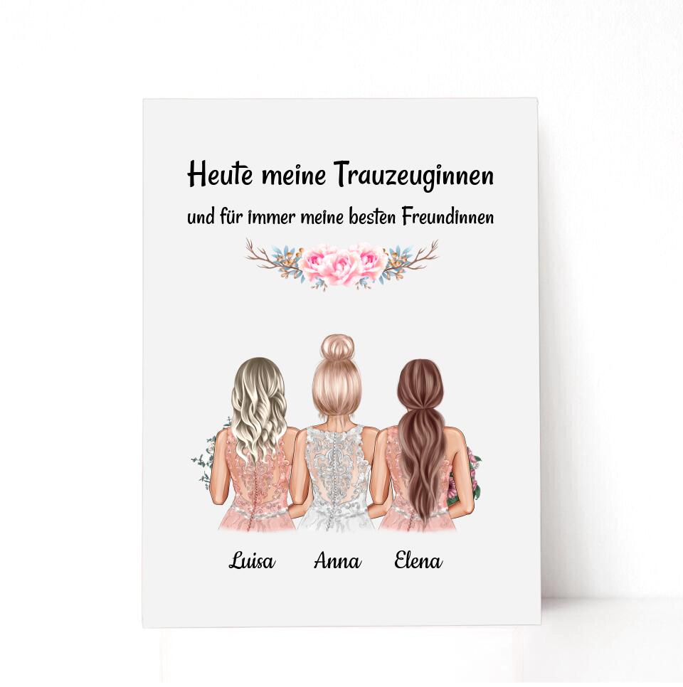 2 Trauzeuginnen Fragen & Danke Acrylglas Geschenk - Cantty