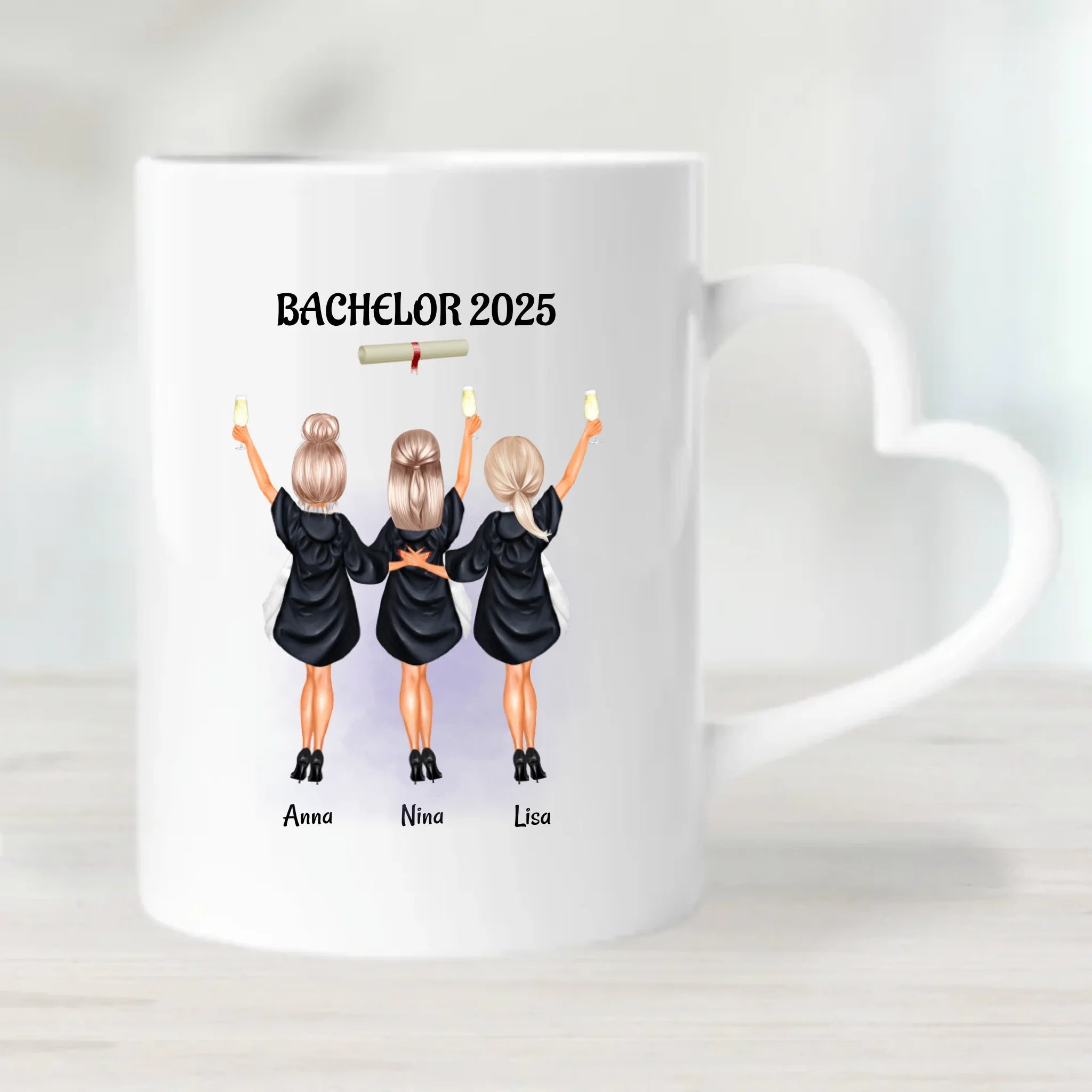 3 Freundin Tasse Abschluss Bachelor Master Abitur - Cantty