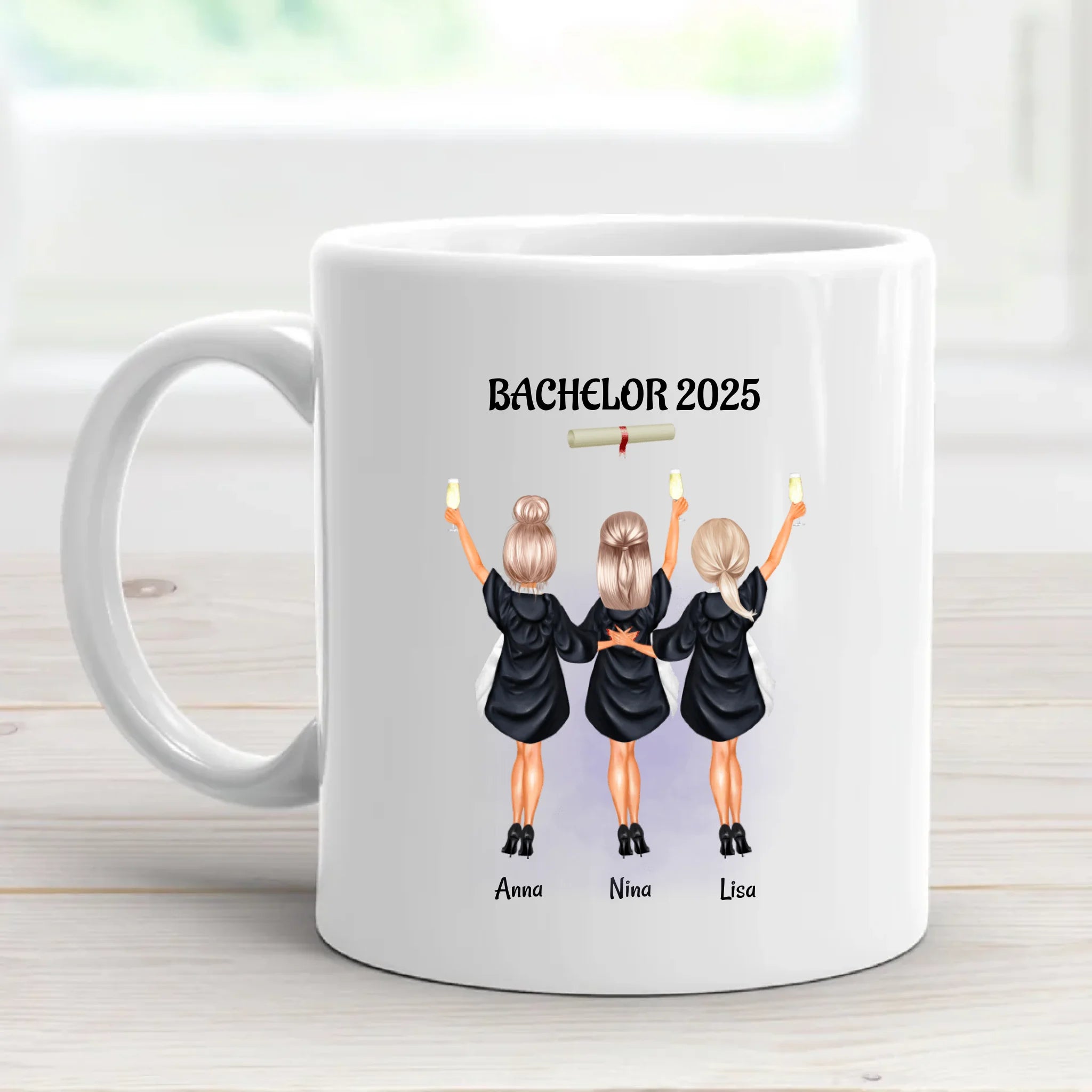 3 Freundin Tasse Abschluss Bachelor Master Abitur - Cantty