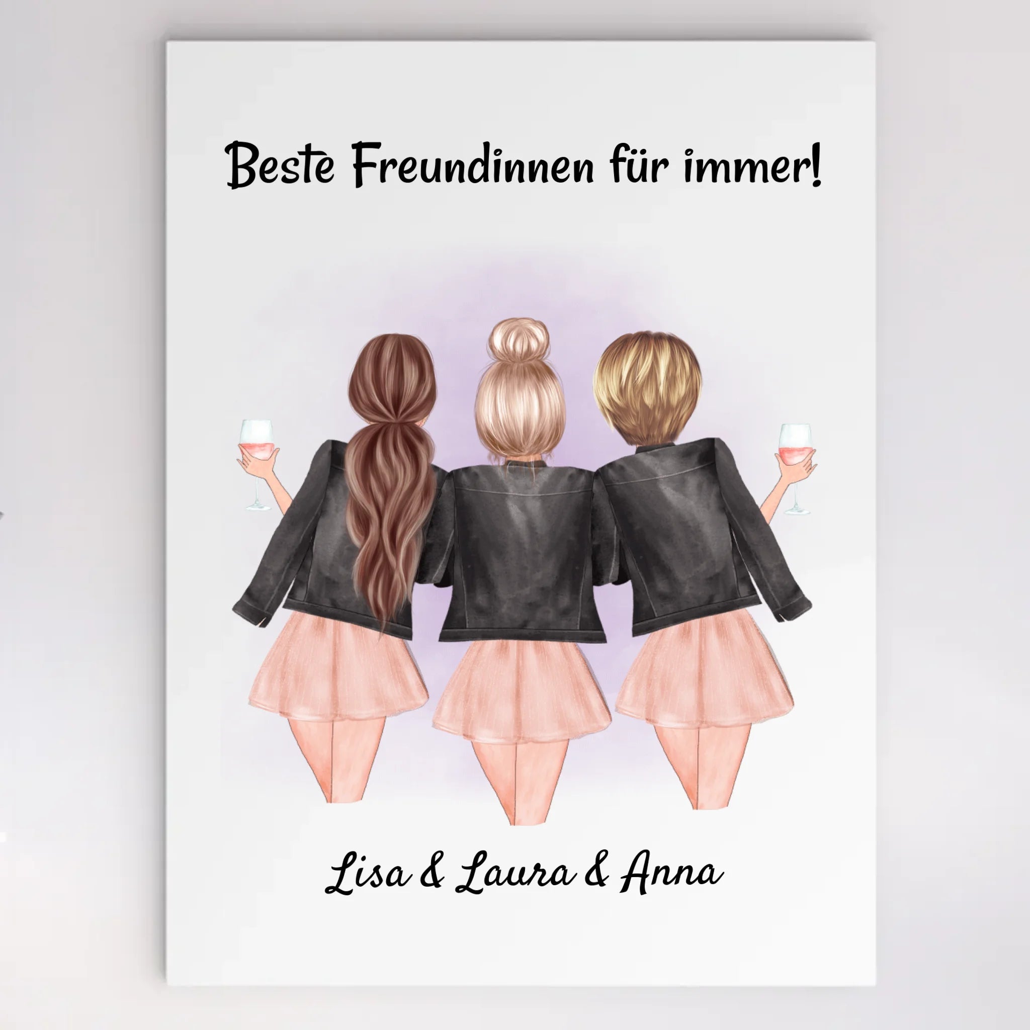 3 Freundinnen Acrylglas Bild Geschenk - Cantty