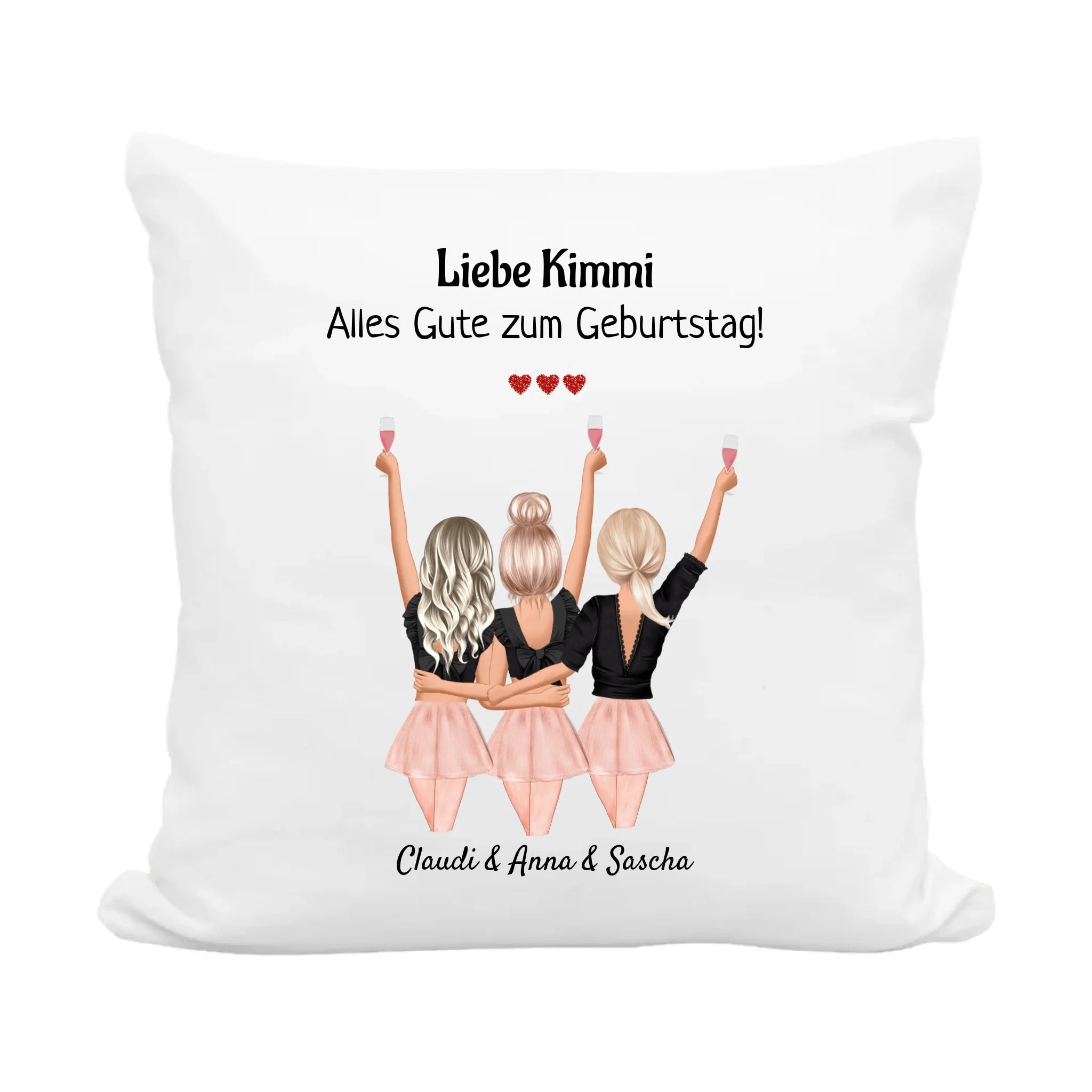 3 Freundinnen Kissen Geschenk selber gestalten - Cantty