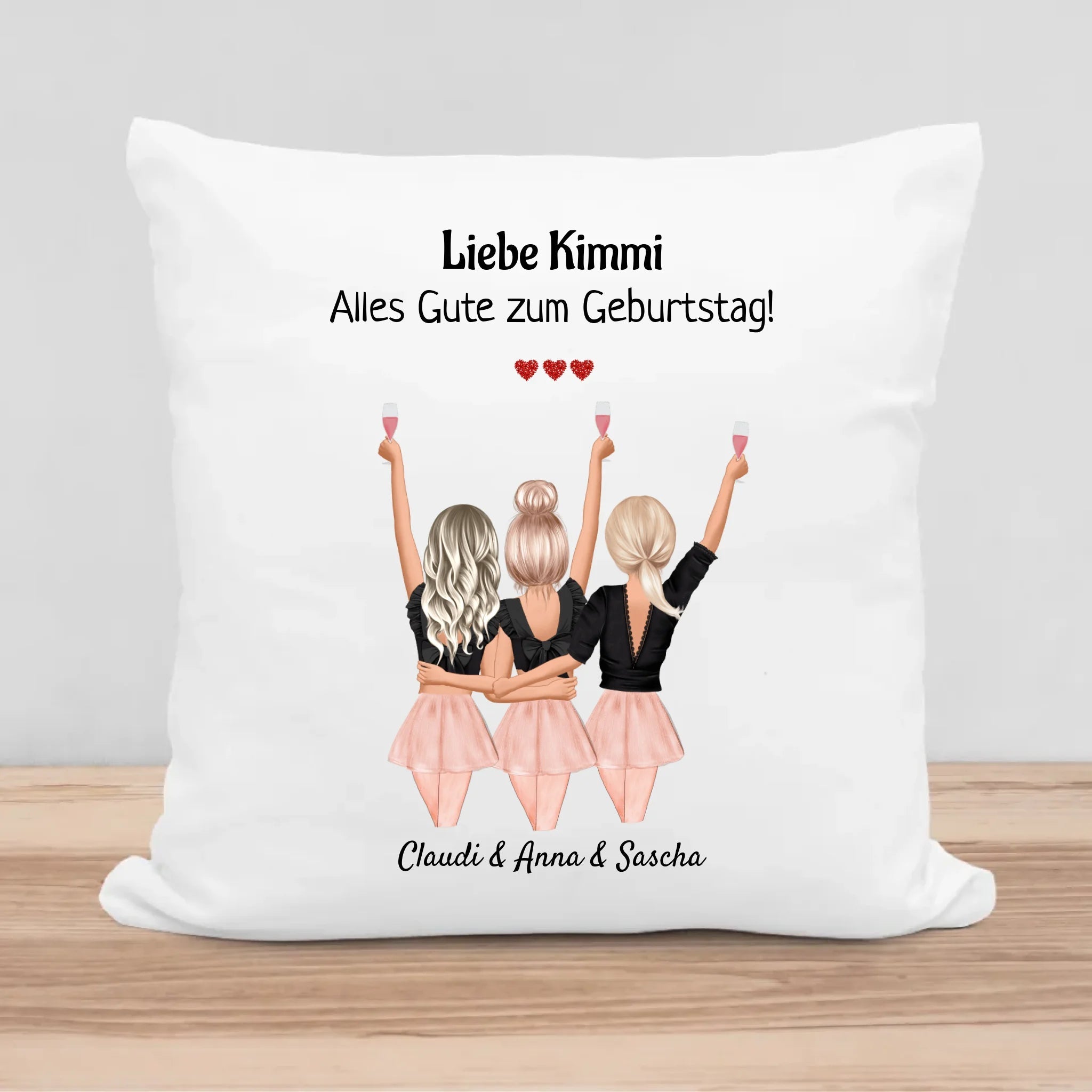 3 Freundinnen Kissen Geschenk selber gestalten - Cantty