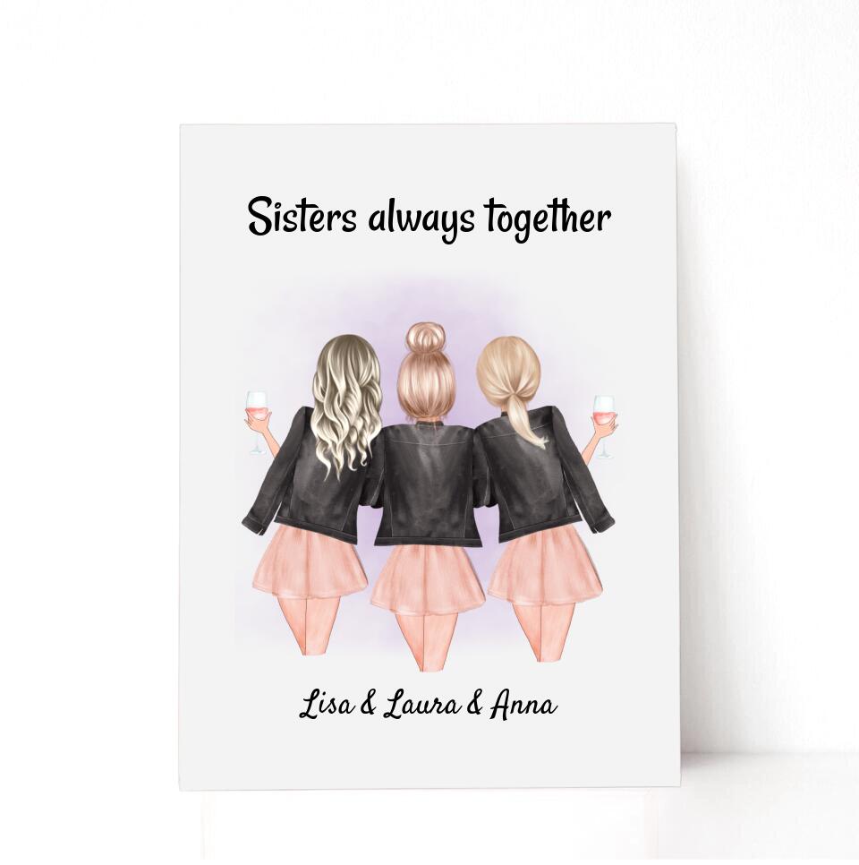 3 Schwestern Acrylglas Bild Geschenk - Cantty