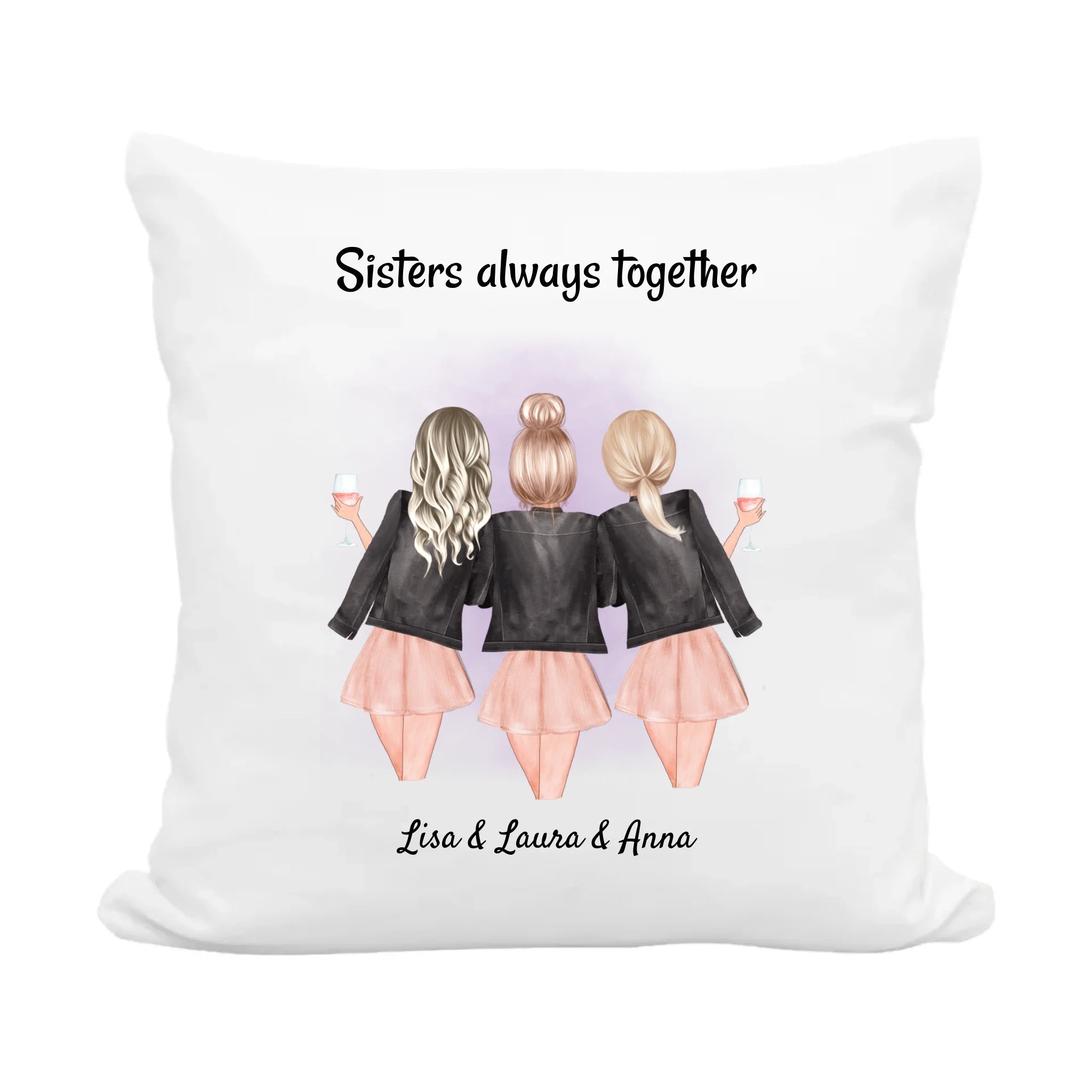3 Schwestern Kissen Geschenk personalisieren - Cantty