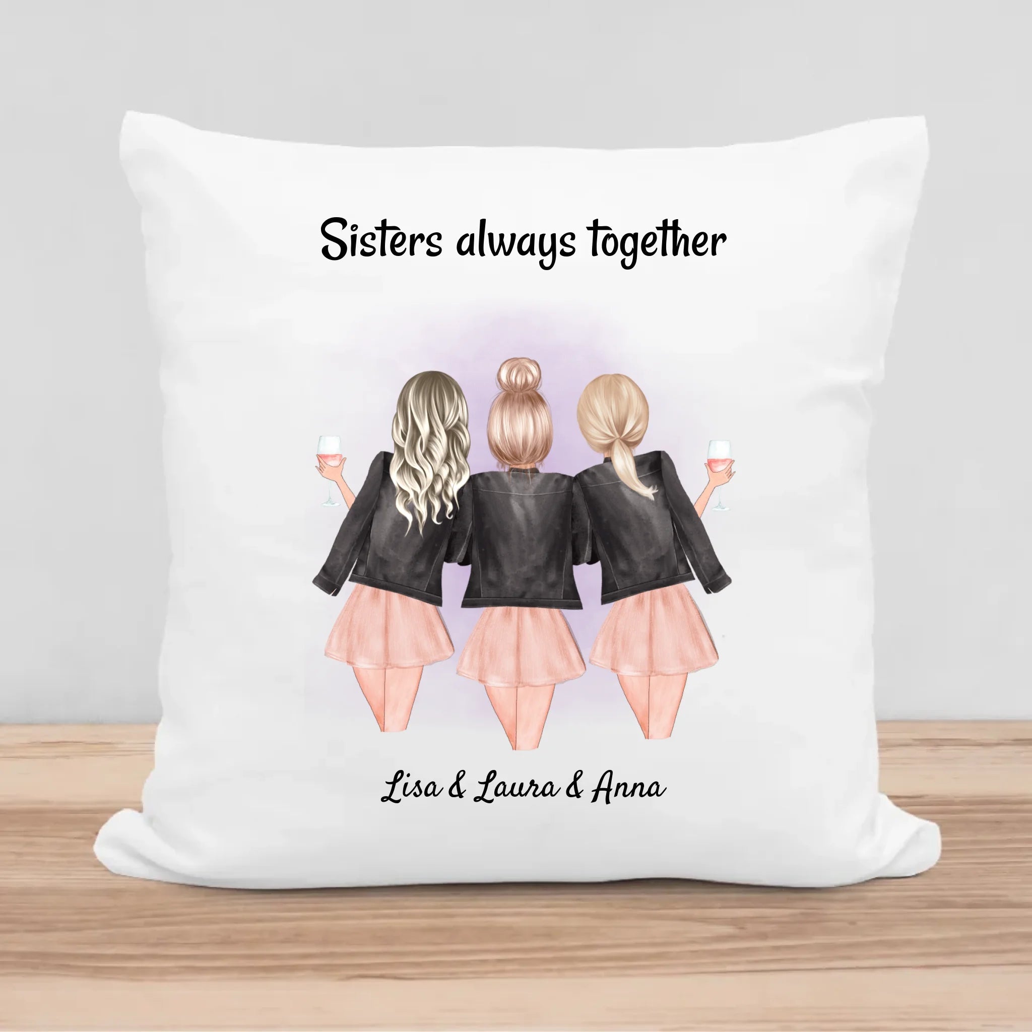 3 Schwestern Kissen Geschenk personalisieren - Cantty