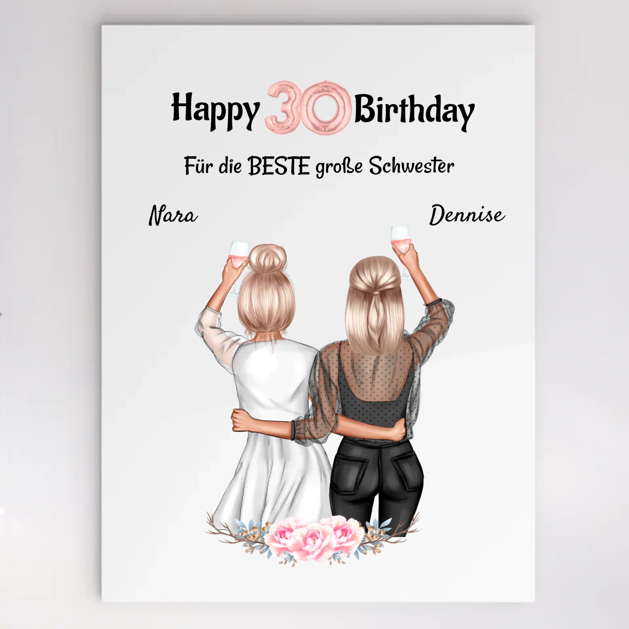 30. Geburtstag Schwester Acrylglas Bild Geschenk personalisiert - Cantty