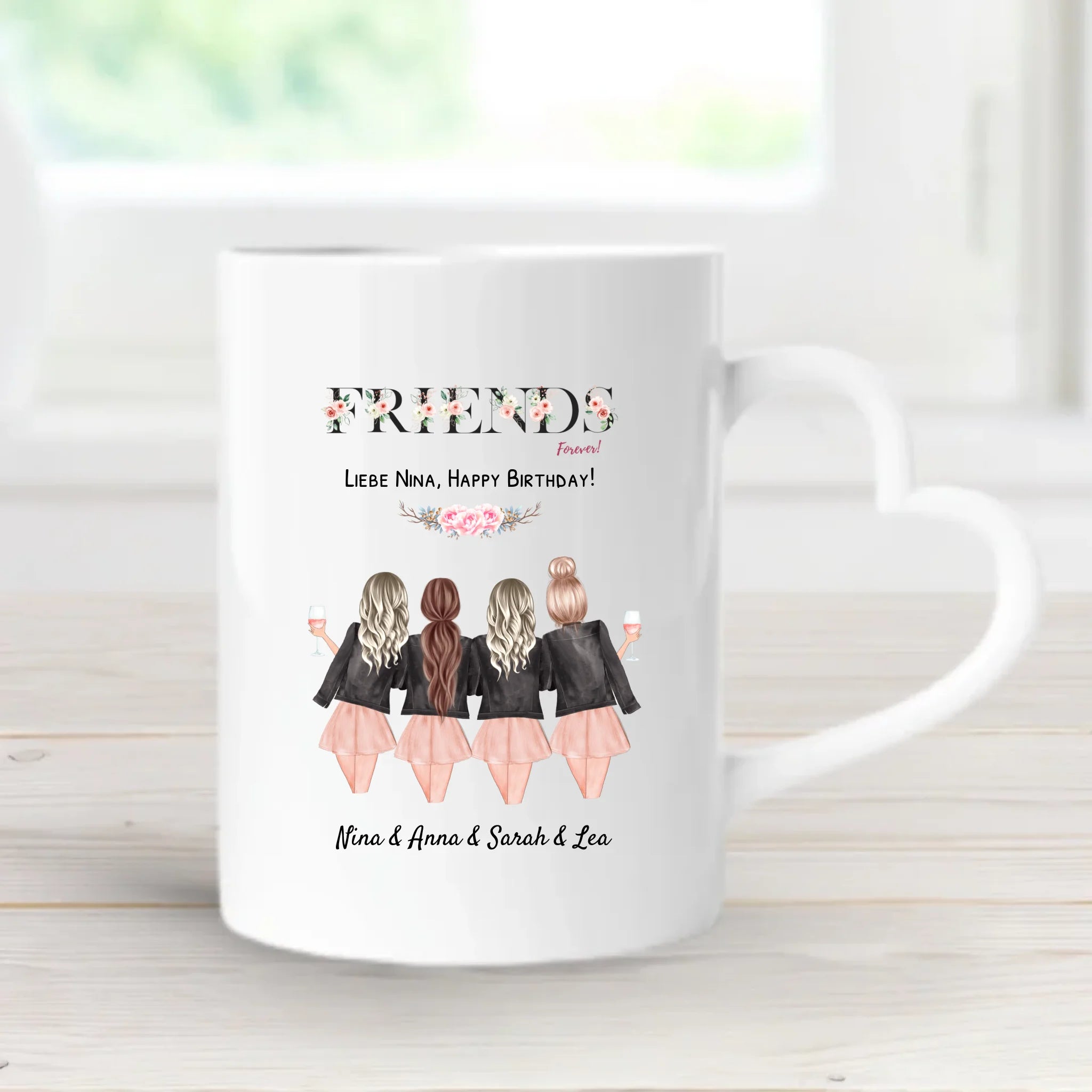 4 Freundin Geschenk Tasse personalisiert Namen Spruch - Cantty