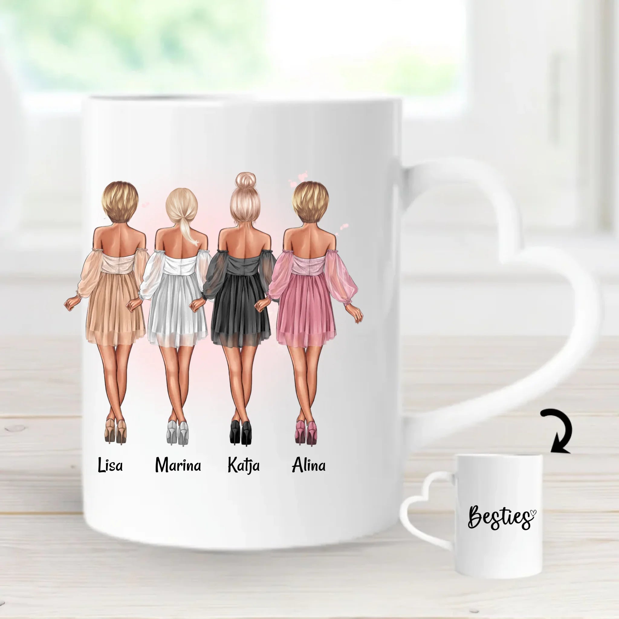 4 Freundin Tasse zum Geburtstag & JGA gestalten - Cantty