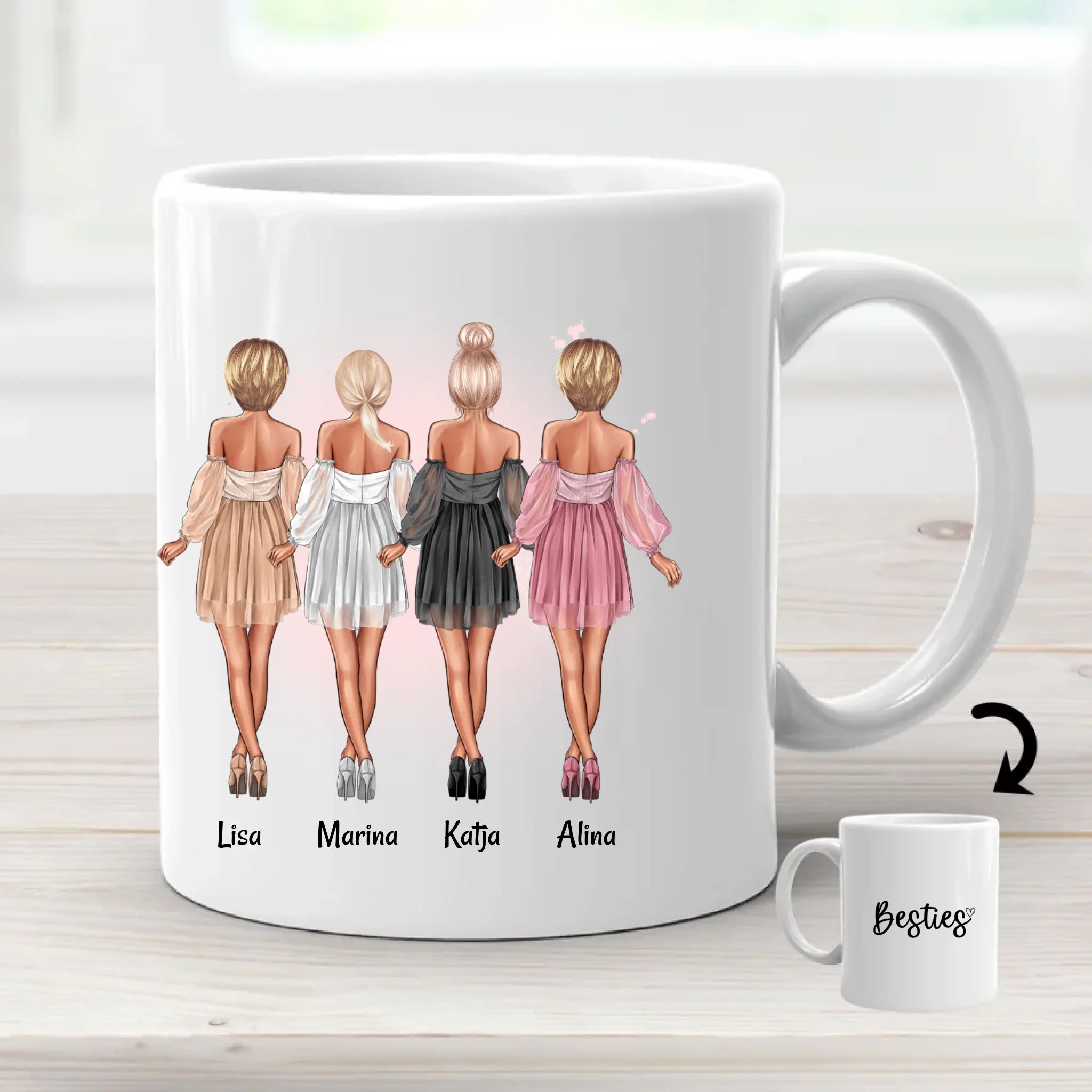 4 Freundin Tasse zum Geburtstag & JGA gestalten - Cantty