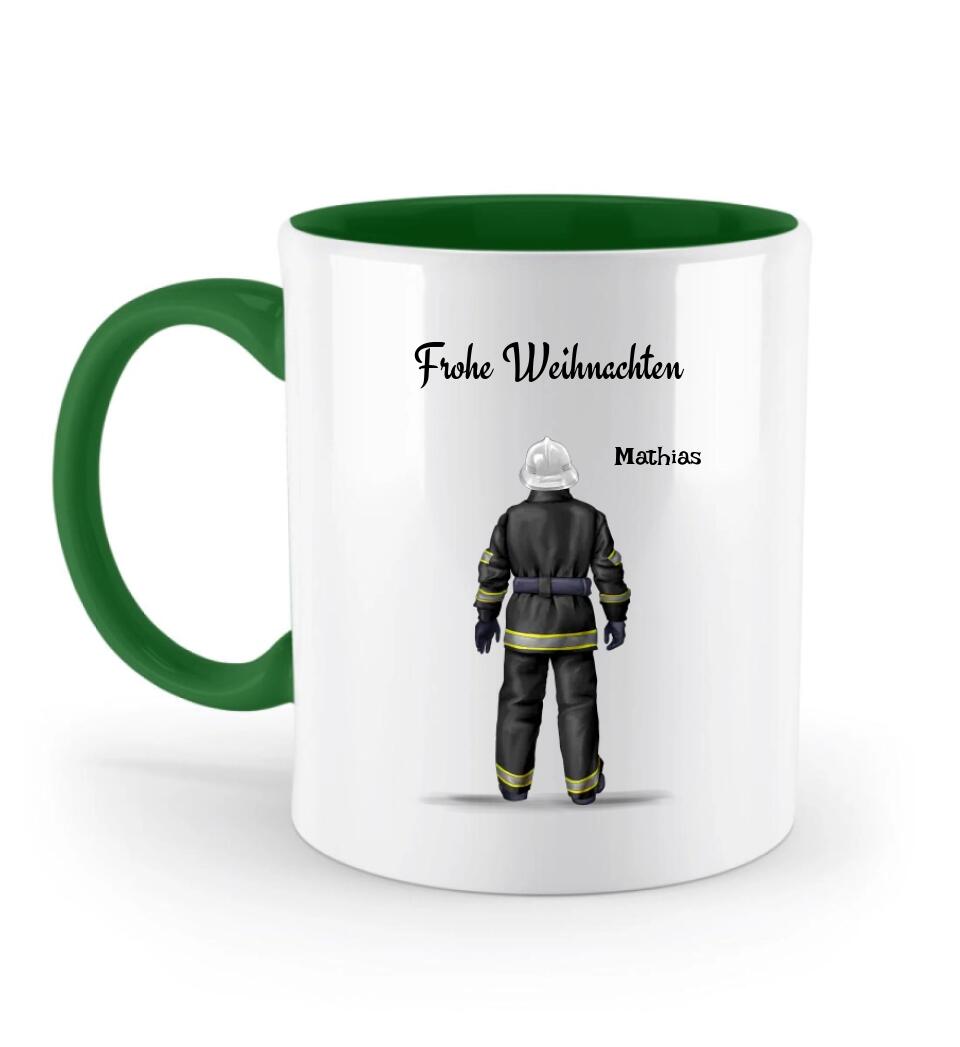 Feuerwehrmann Tasse Weihnachtsgeschenk personalisiert - Cantty