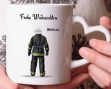 Feuerwehrmann Weihnachtstasse Geschenk personalisiert - Cantty