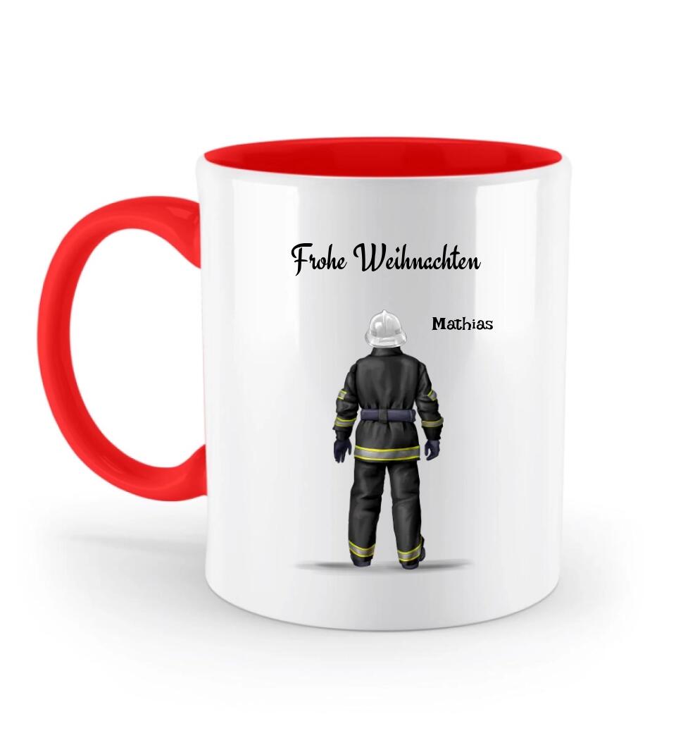 Feuerwehrmann Tasse Weihnachtsgeschenk personalisiert - Cantty