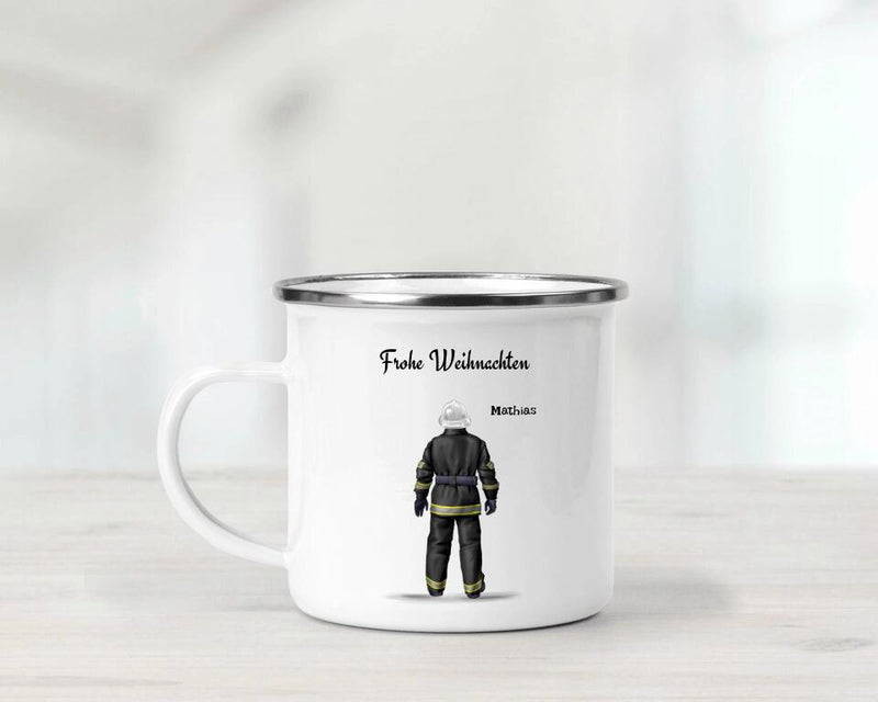 Feuerwehrmann Weihnachtstasse Geschenk personalisiert - Cantty
