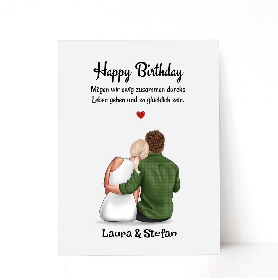 Acrylglas Pärchen Bild Geschenk Freundin zum Geburtstag personalisiert - Cantty