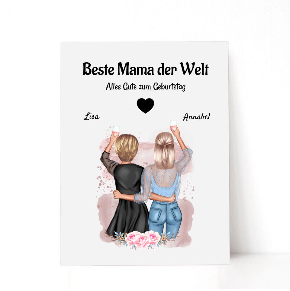 Mutter Tochter Geschenk Acrylglas Illustration gestalten - Cantty