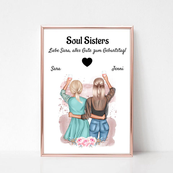Soul Sisters Bild Geschenk personalisiert - Cantty
