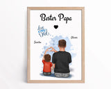 Papa Sohn Poster Geschenk mit Namen personalisiert - Cantty