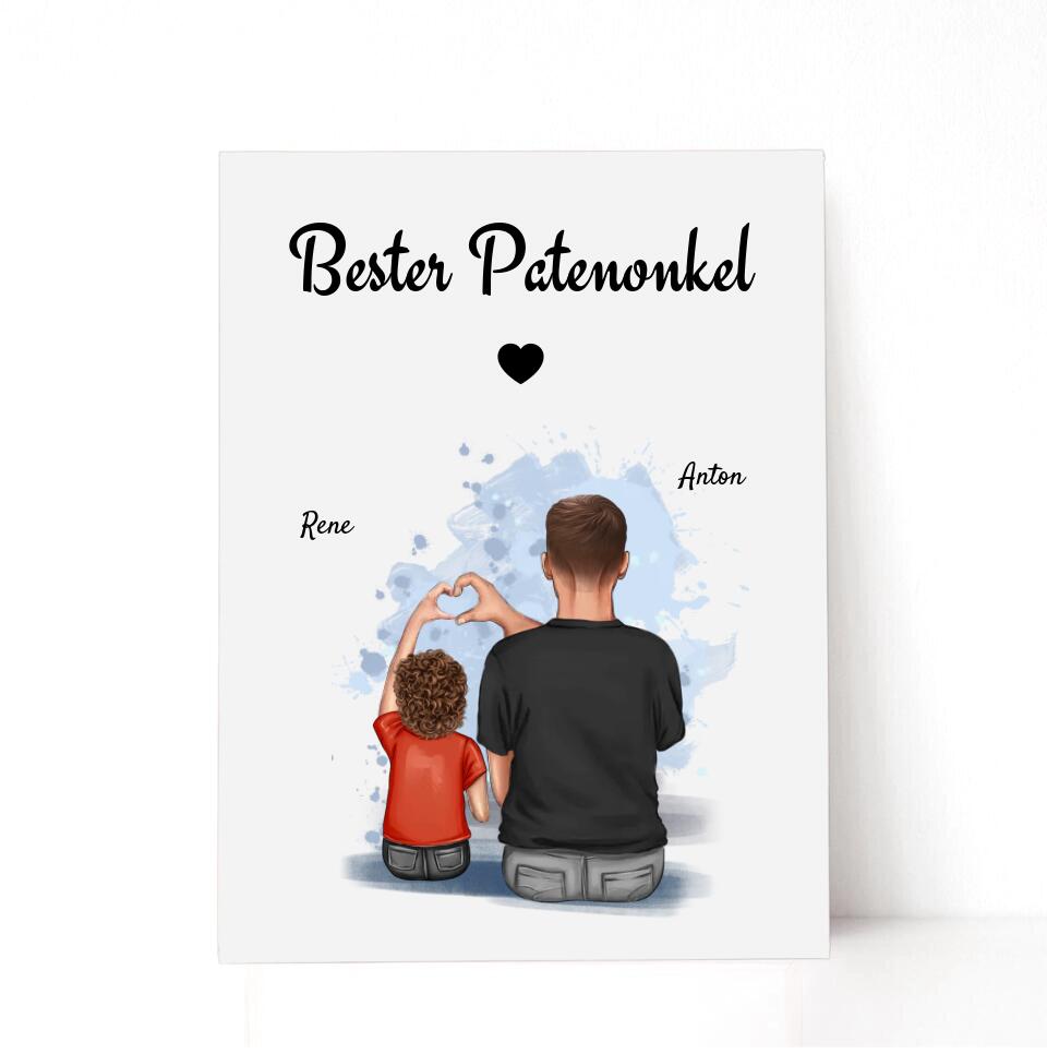 Acrylglas Bild Patenonkel & Patenkind Geschenk personalisieren - Cantty