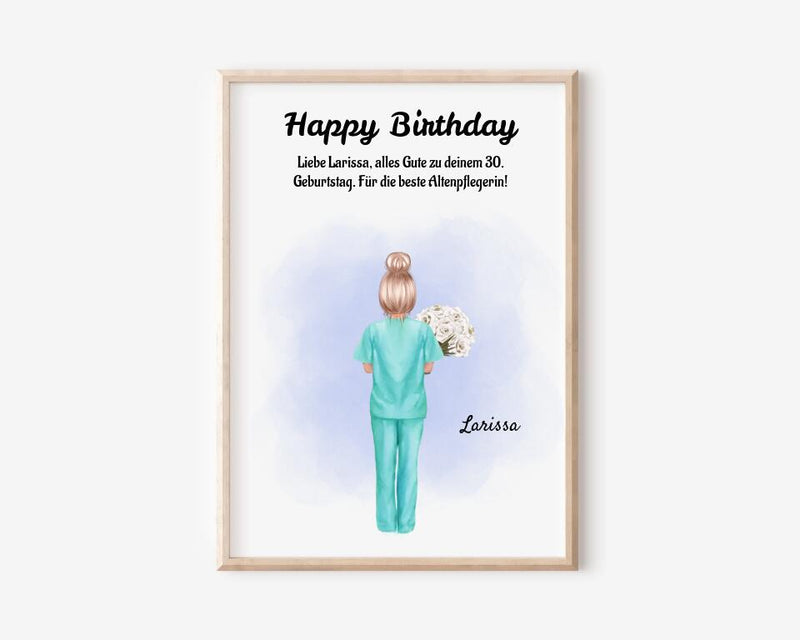 Altenpflegerin Poster Geschenk zum Geburtstag, Dankeschön & Abschied - Cantty