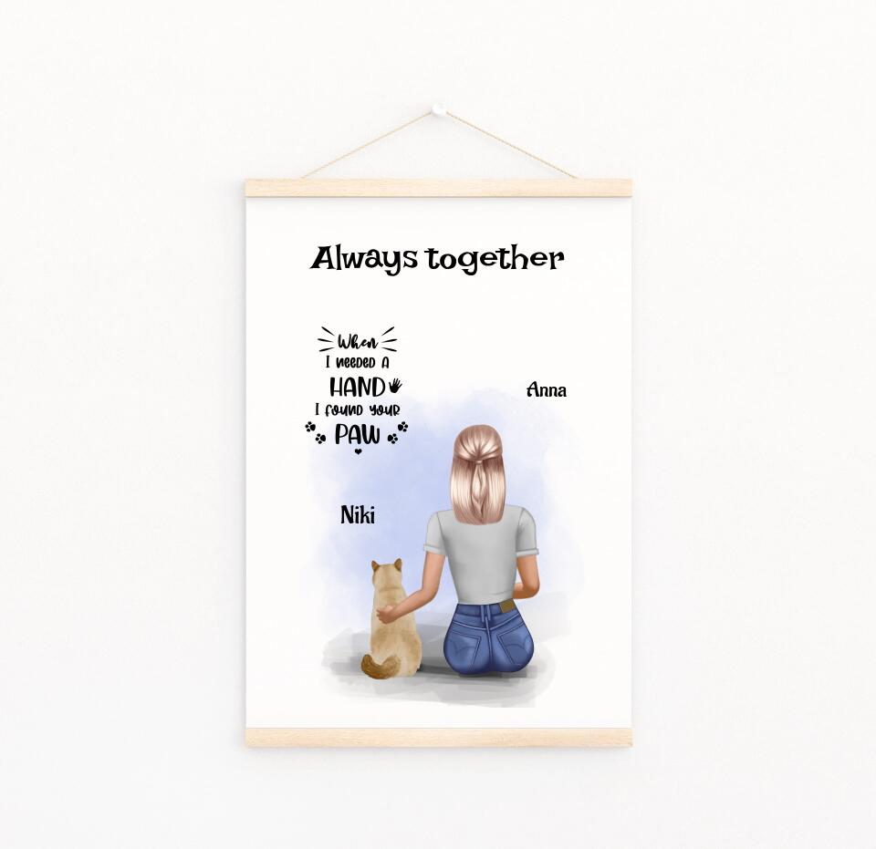 Geschenk Katze Mädchen Leinwandbild mit Aufhänger - Cantty