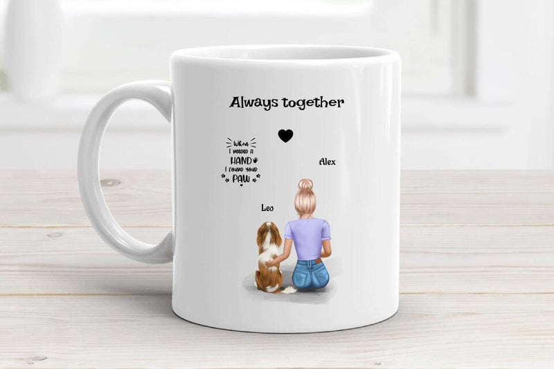 Frau mit Hund Tasse Geschenk personalisiert - Cantty