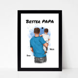 Vater und kleiner Sohn Poster Geschenk personalisiert - Cantty