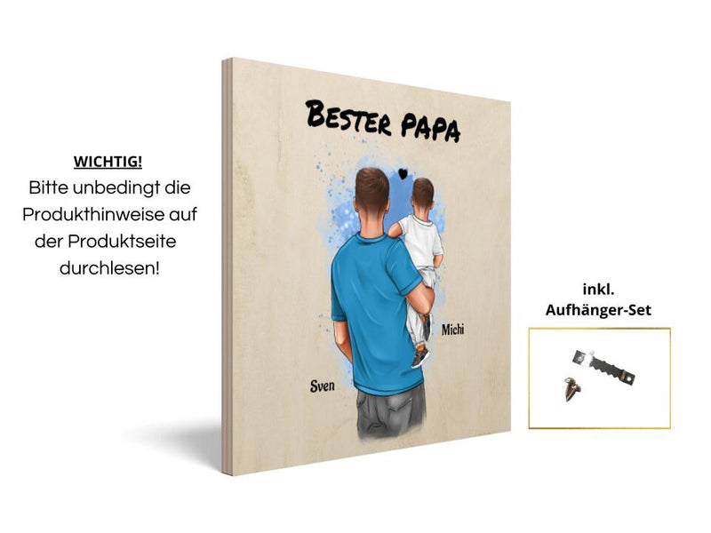 Geschenk Papa von kleinen Sohn Holzbild personalisiert - Cantty