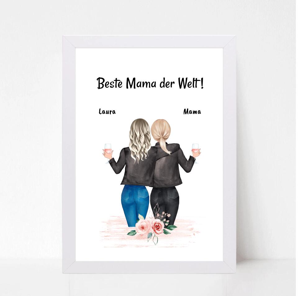 Geschenk Mutter Tochter Poster/Bild/Karte personalisiert - Cantty