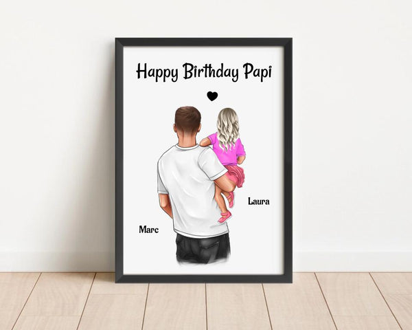 Papa Geburtstag Geschenk Bild von kleiner Tochter