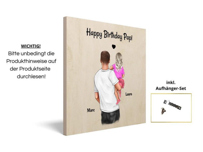 Geburtstag Geschenk Holz Bild für Papa von Tochter - Cantty