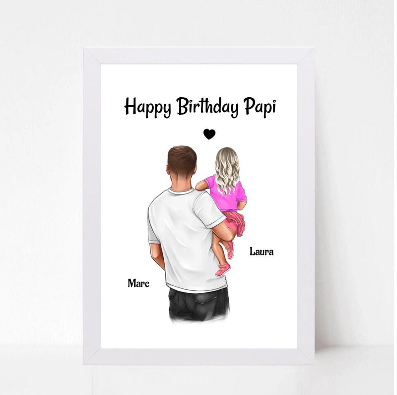 Papa Geburtstag Geschenk Bild von kleiner Tochter - Cantty