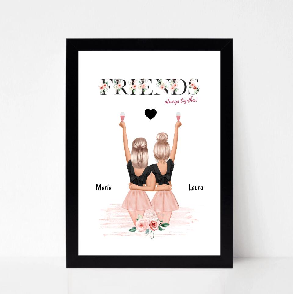 Beste Freundin Poster personalisiert als Geschenk bestellen - Cantty